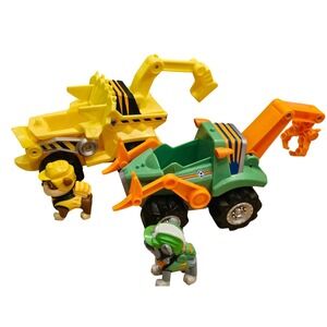 Paw Patrol Dino Rocky's and Rubble Rescue Truck & Ryder's Hovercraft Toy Set